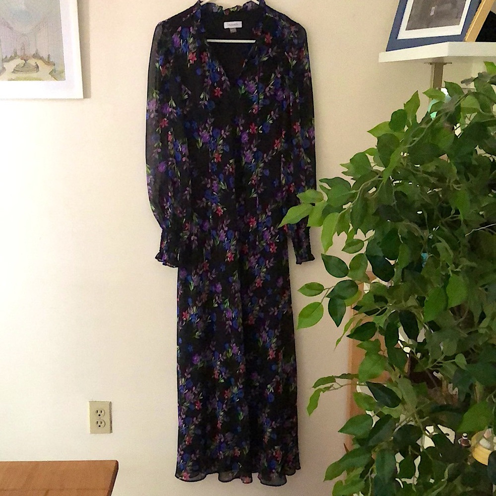 Calvin Klein Long Sleeve Maxi Dress